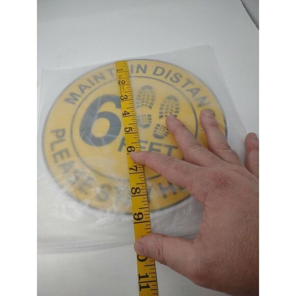 Social Distancing Floor Decal Yellow 6 feet shoe boot print style lot of 50 - Picture 5 of 5